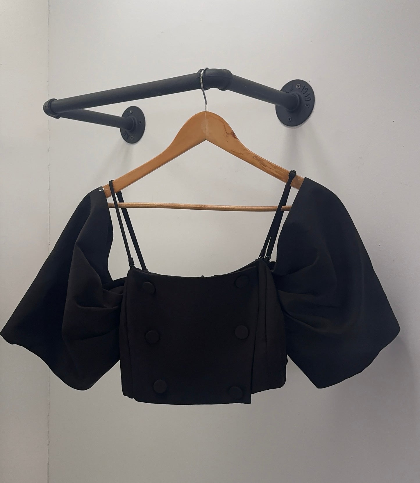 Black Button Top