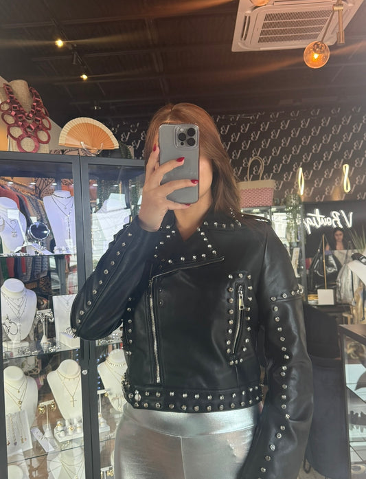 Leather Stud Jacket