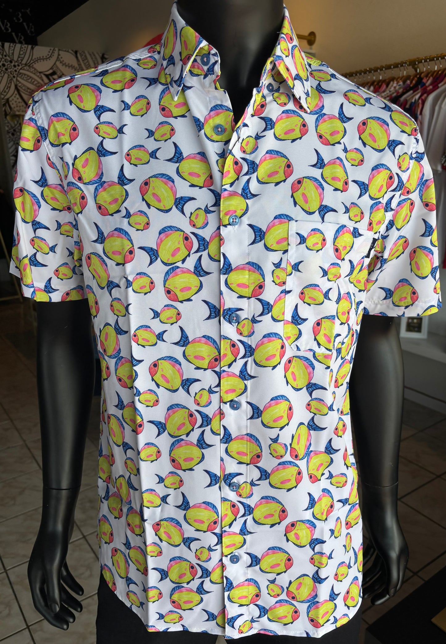 Yellow Fish Men Shirt