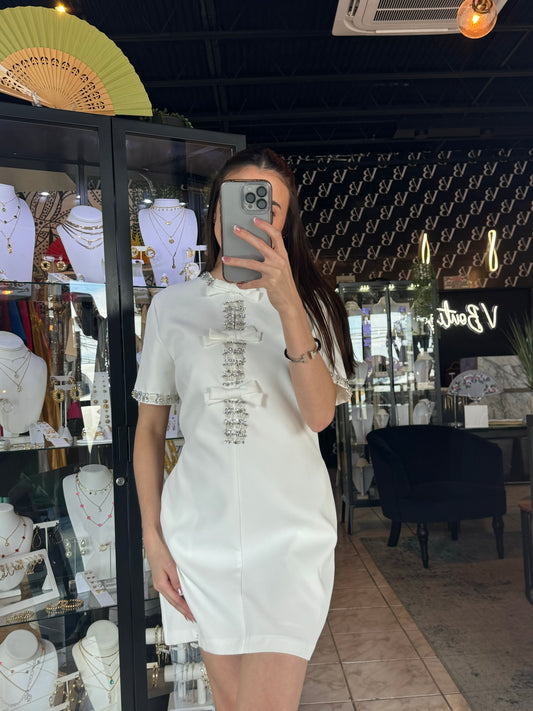 Bow White Dress