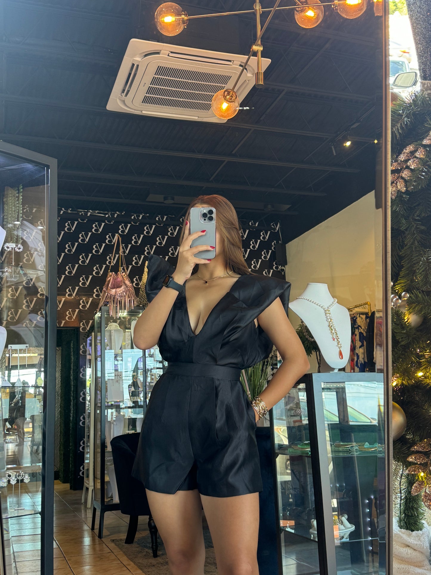 Agata Black Romper