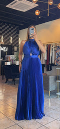 Amaya Satin Dress - Blue