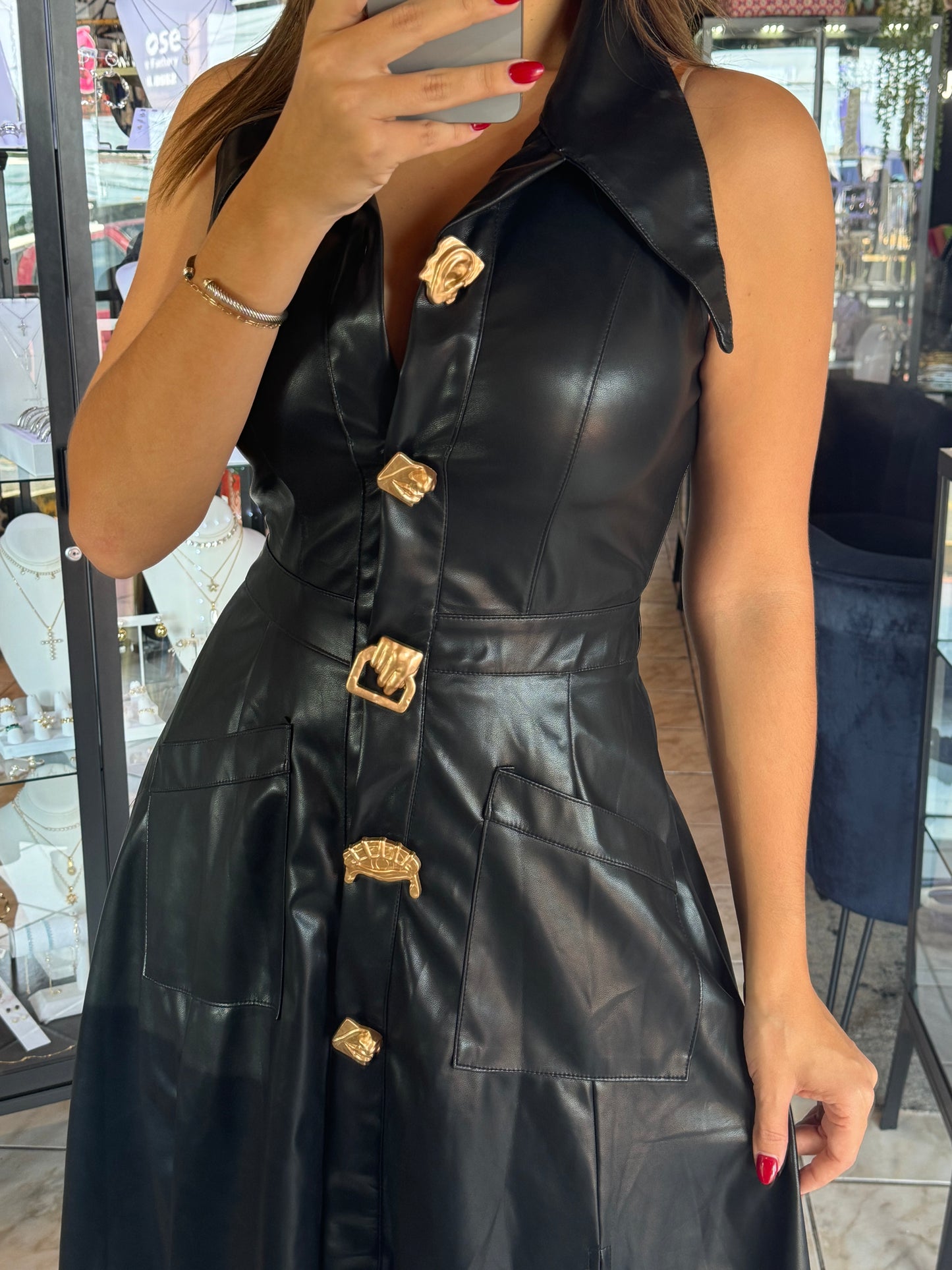 Anne Leather Dress