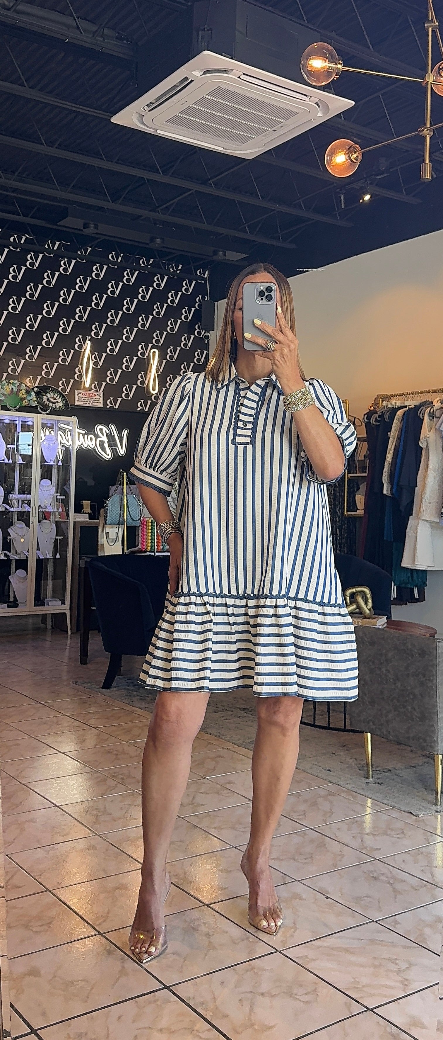 Amelia Striped Mini Dress