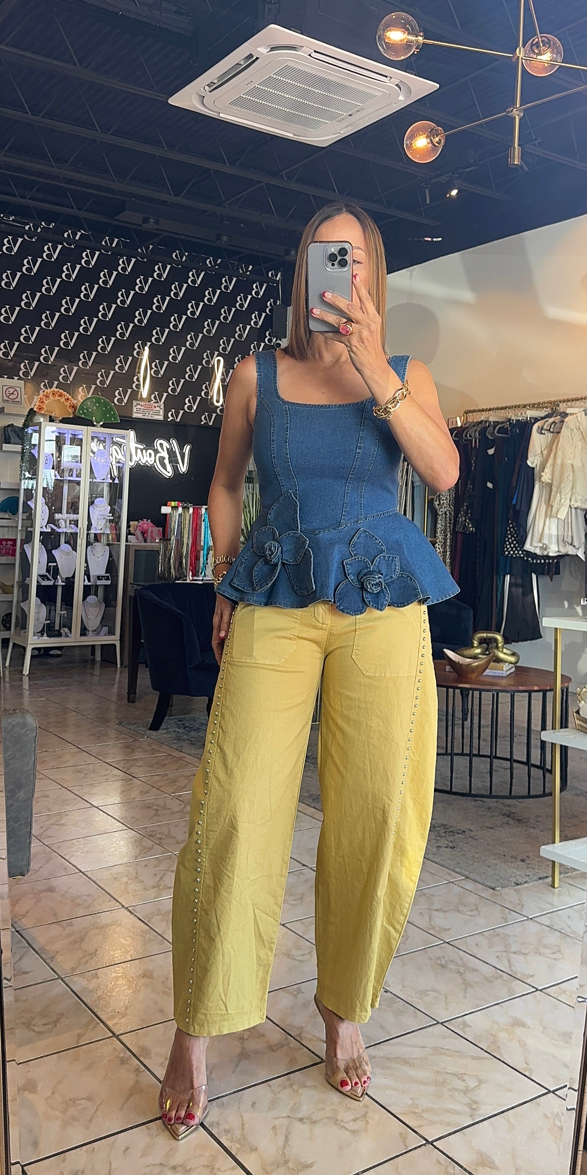 Barrel Beaded Bottom-Yellow