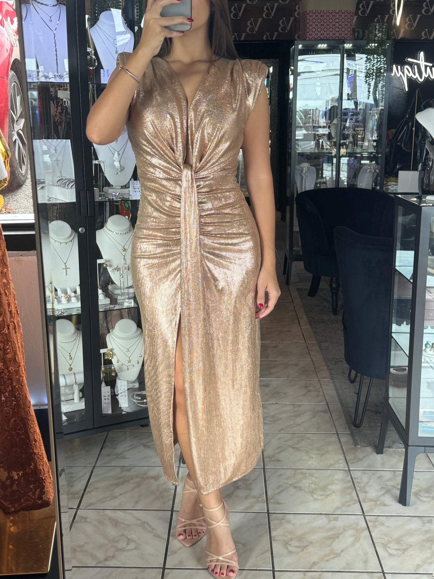 Ana Dress - Rose Gold