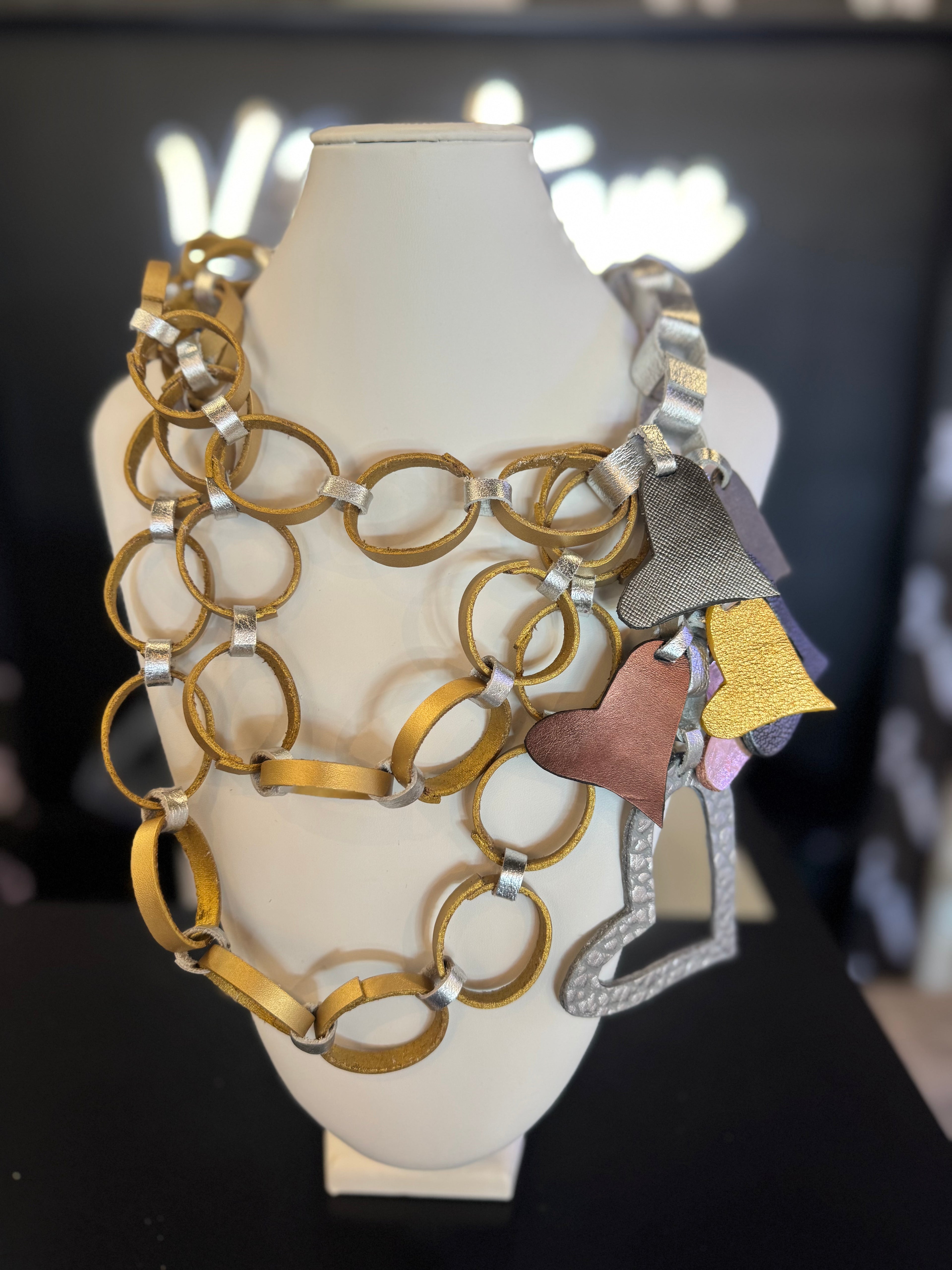 Hearts Leather Necklace