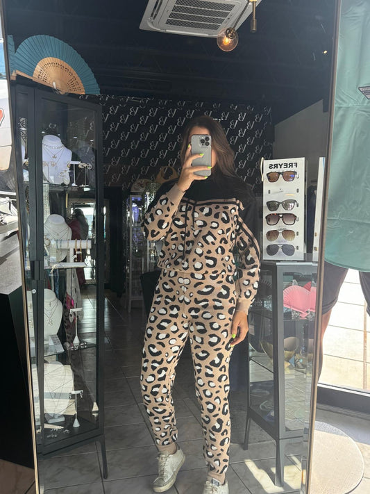 Hoodie Leopard Set