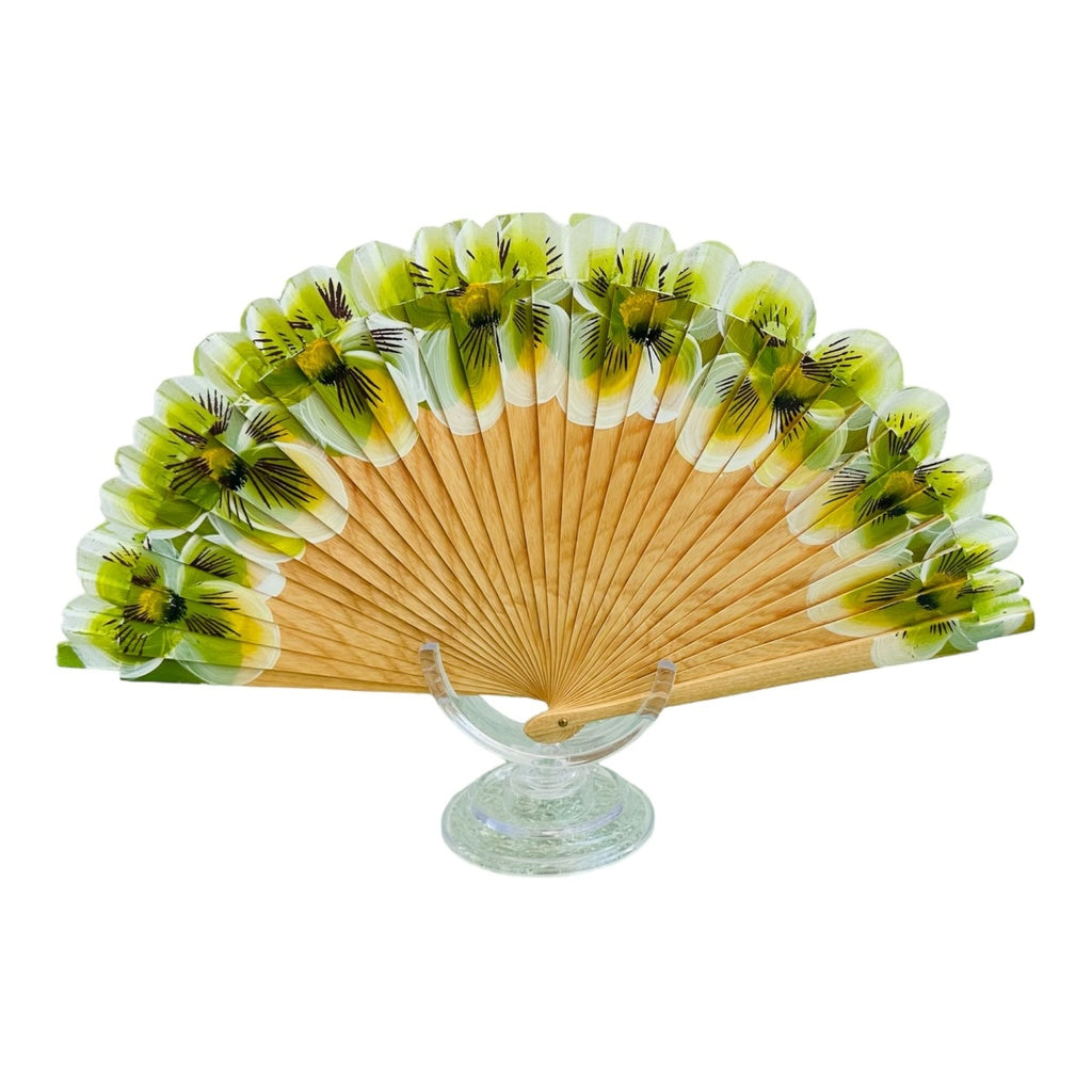 Green Flower Hand Fan