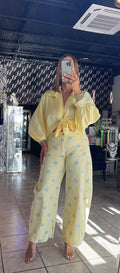 Luna Polka Dots Pants-Yellow