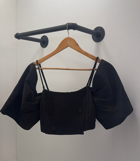 Black Button Top