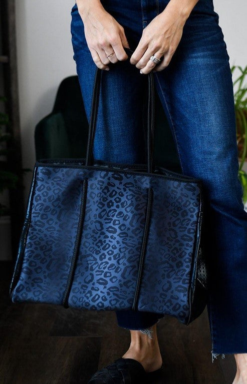 The Marissa - Black Leopard Neoprene Bag