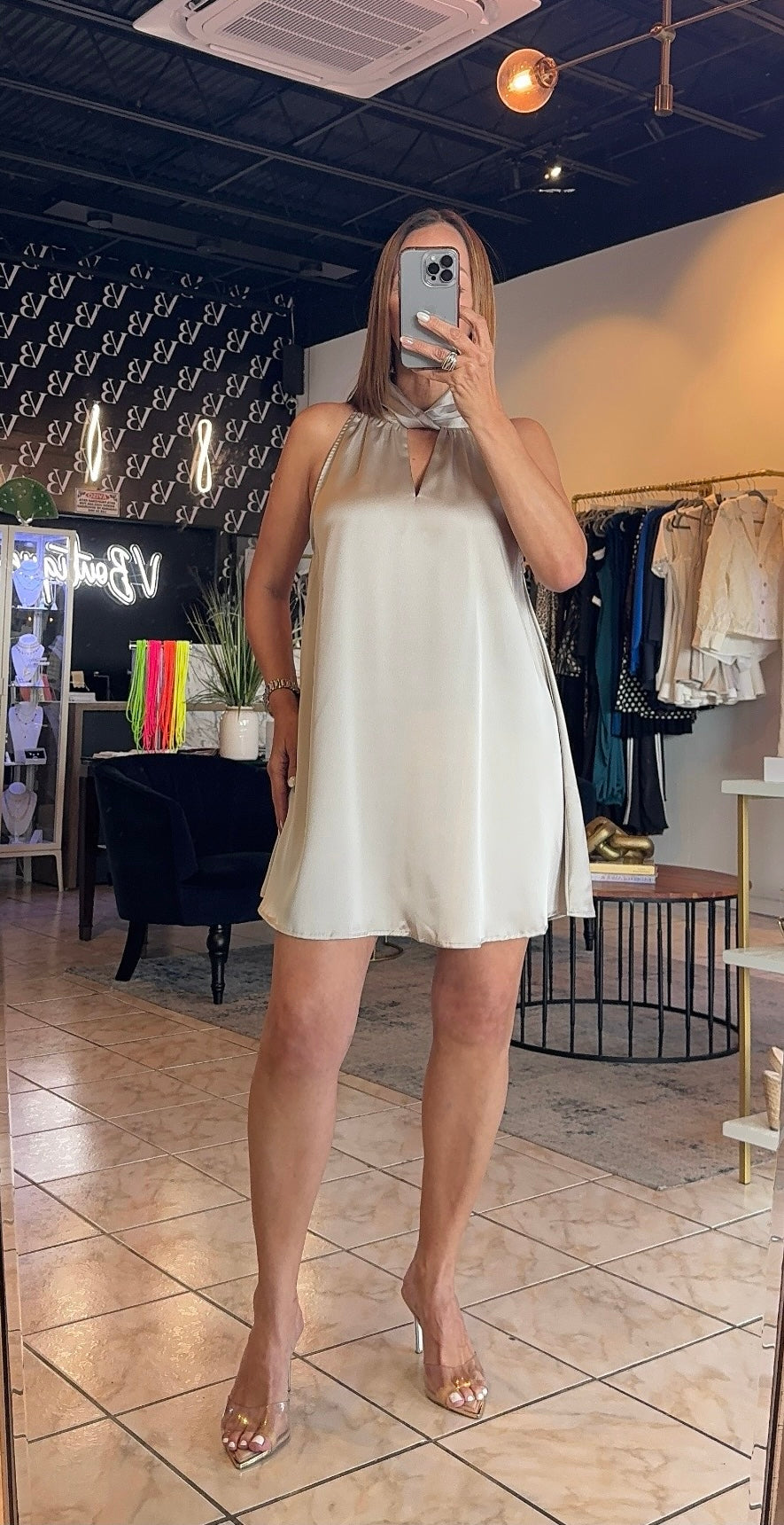 Champagne Satin Dress