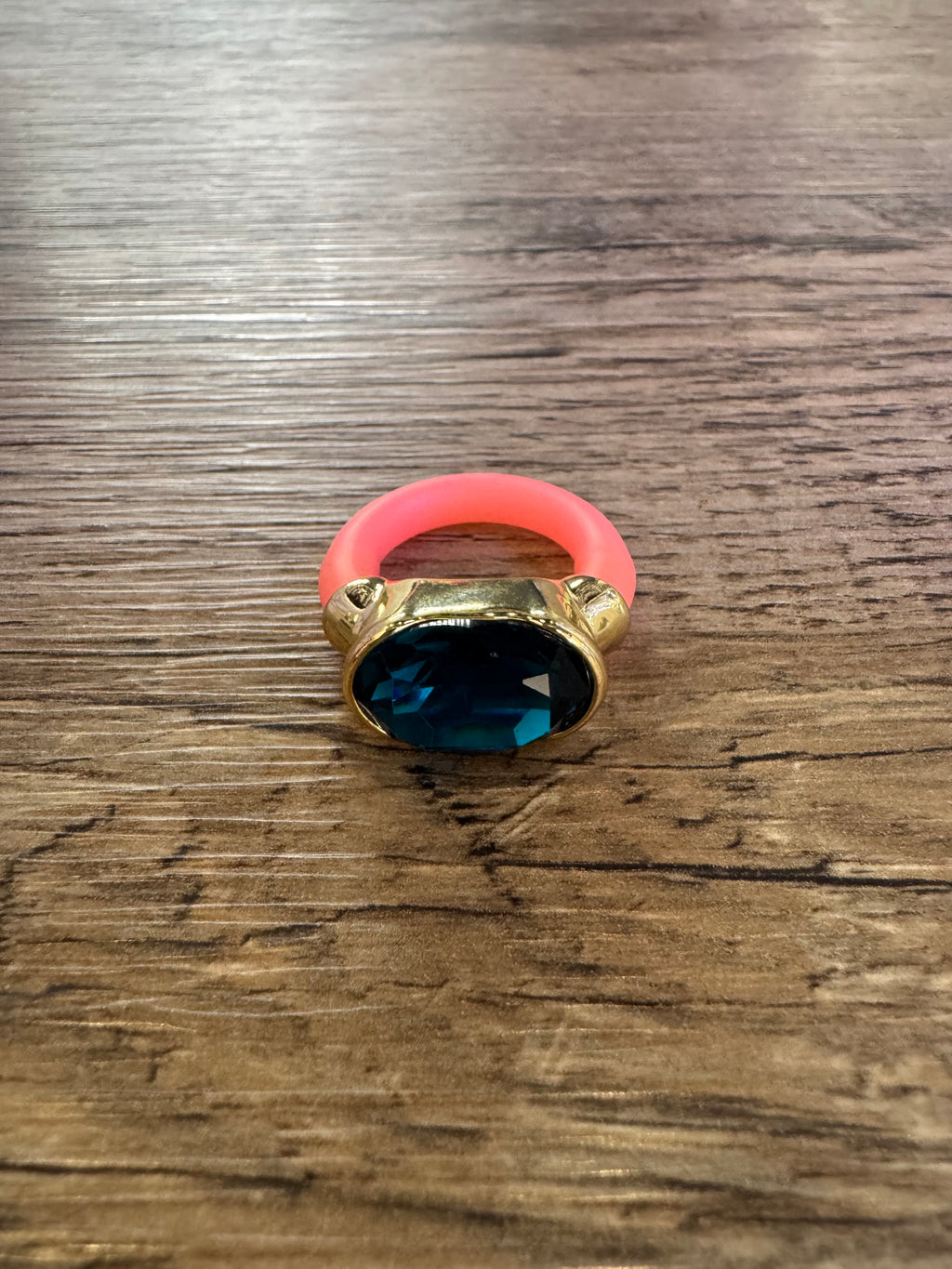 Muriel Ring - Peach/Blue