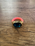 Muriel Ring - Peach/Blue