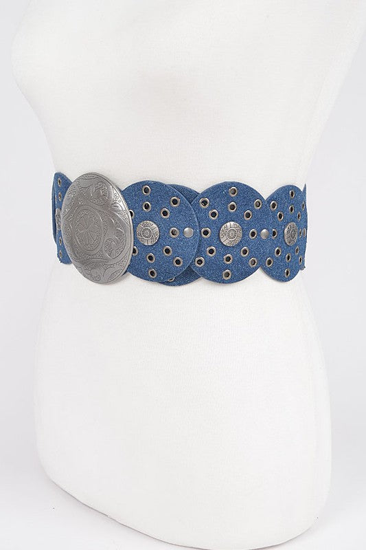 Metal Buckle Rivet Denim Iconic Belt