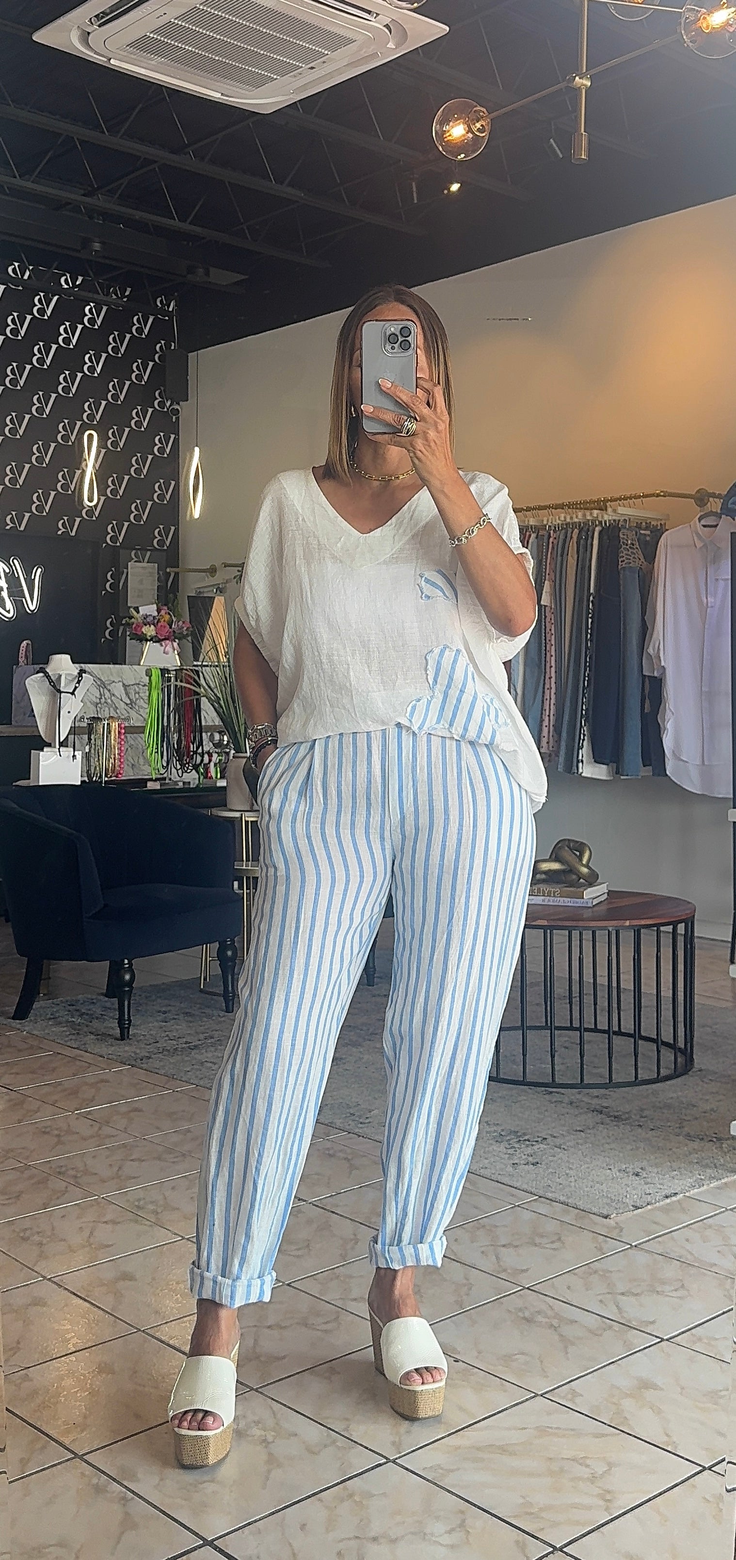 Marea Stripes Linen Bottom