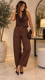Lauren Barrel Beaded Bottom - Brown
