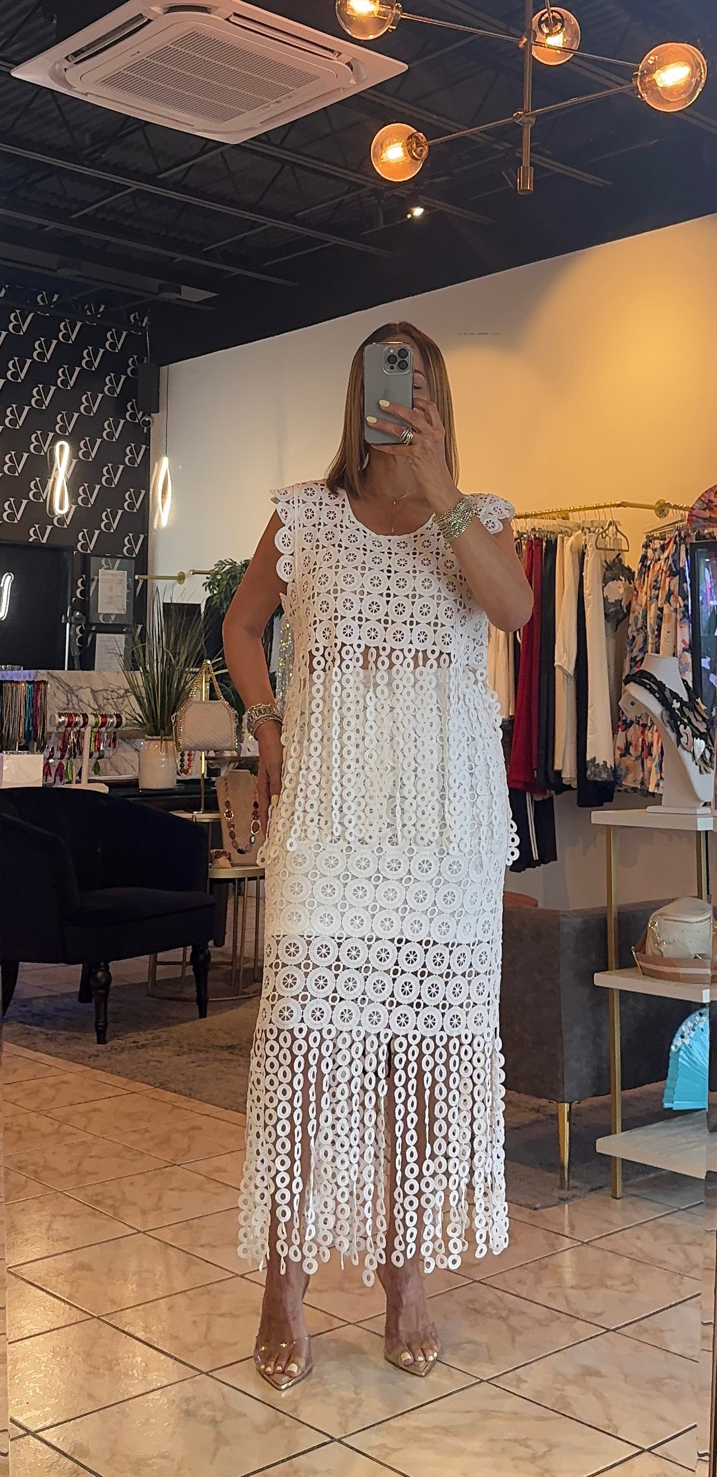 Gaia White Skirt Set
