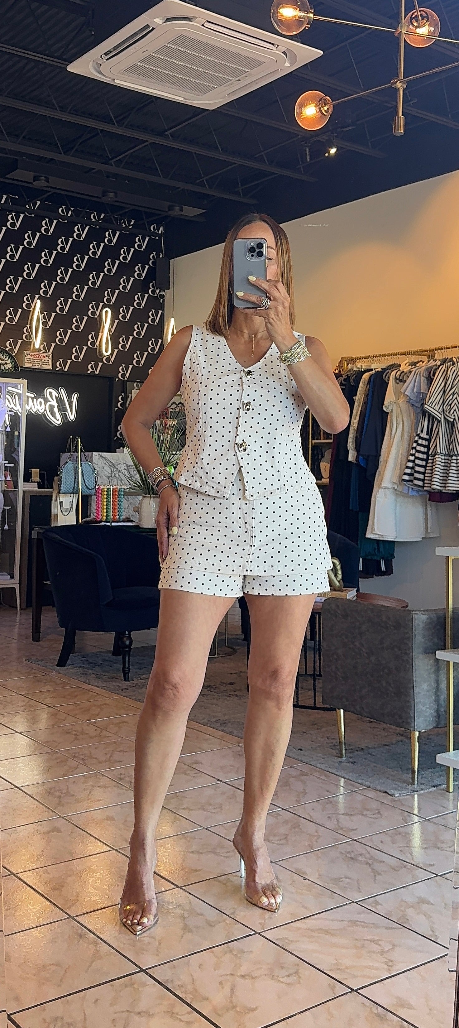 Kamilo Polkadots Denim Set