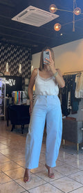 Barrel Beaded Bottom- Light Blue