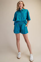 Marlon Striped Short - Green/Blue