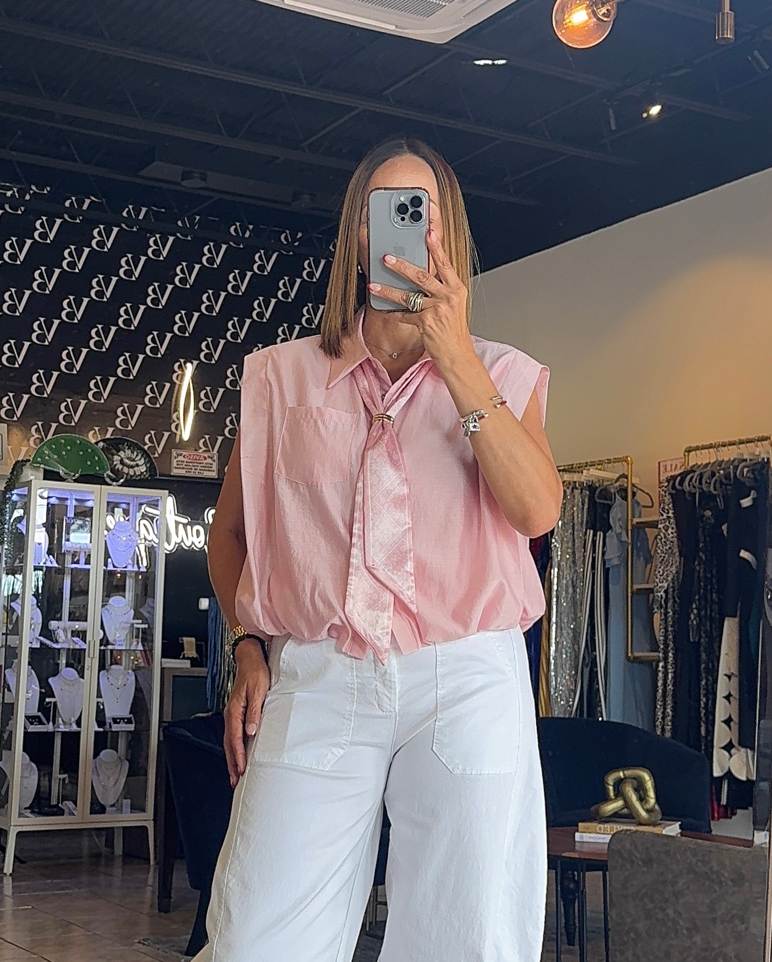 Pink Button Blouse
