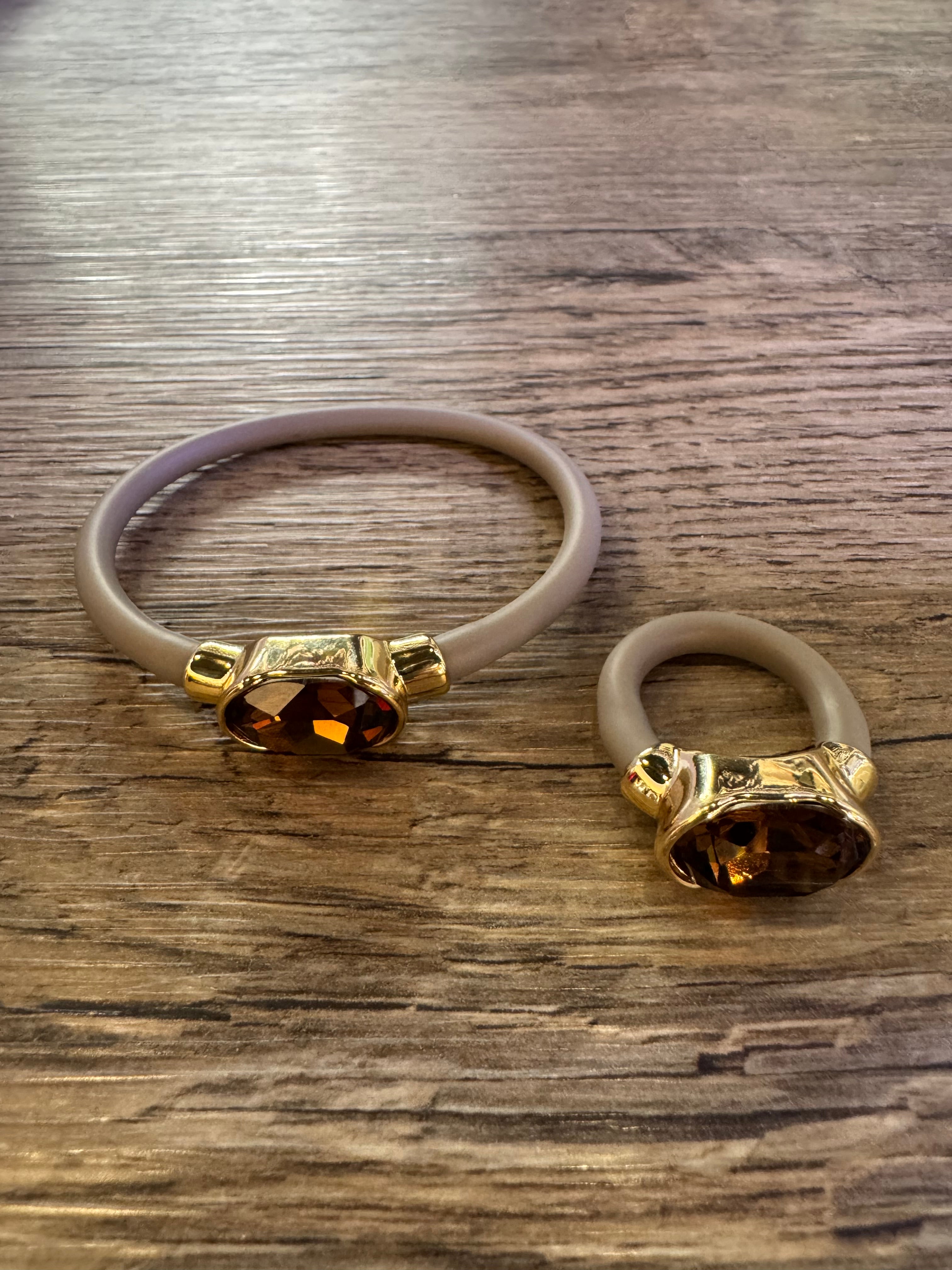 Muriel Ring - Beige/Brown