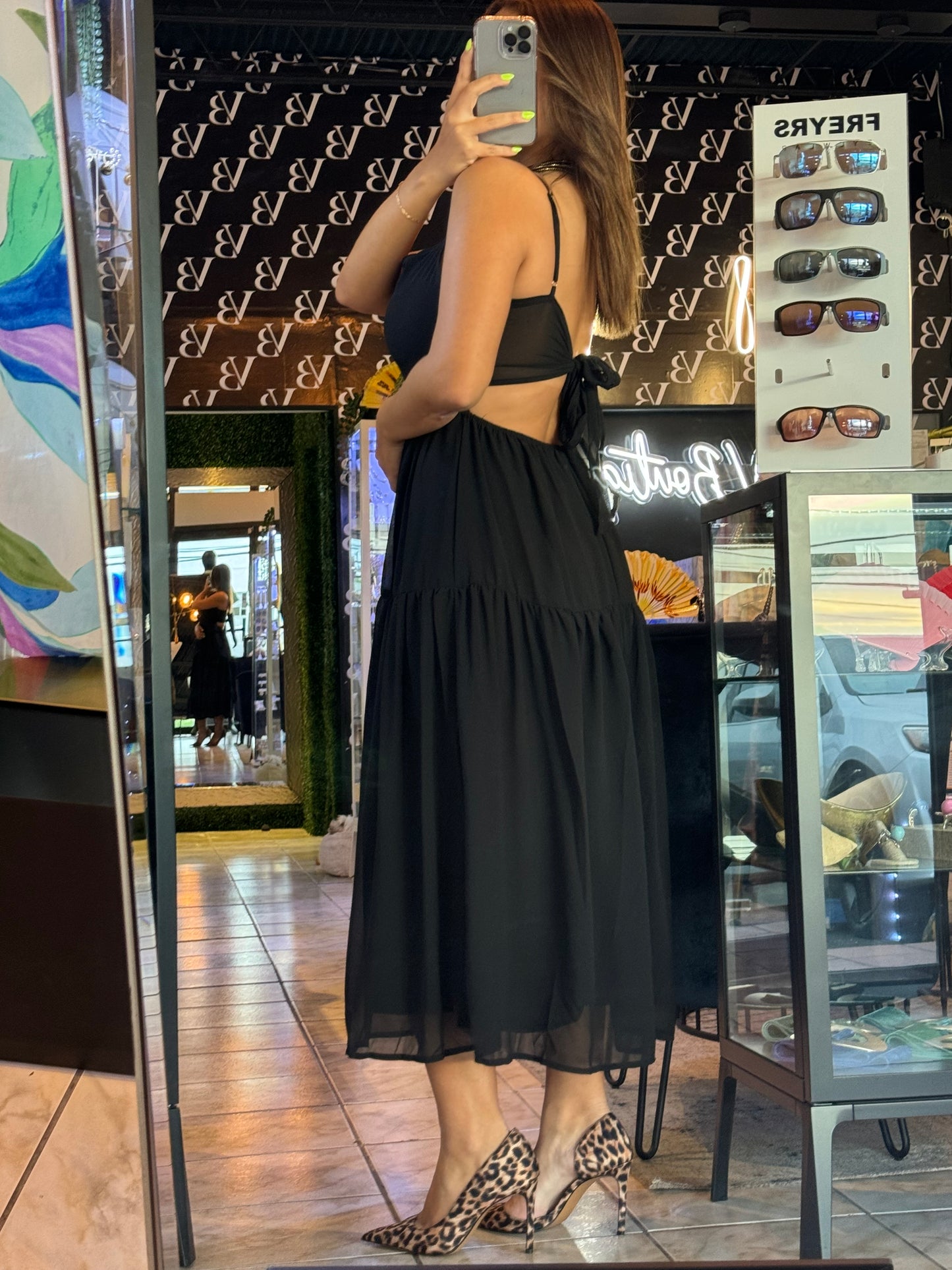 Back Tied Black Dress