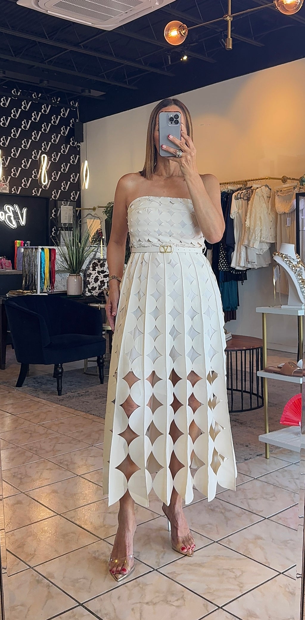 Deborah Dress-Bone White