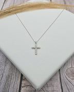 Cross Pearl Necklace - Silver