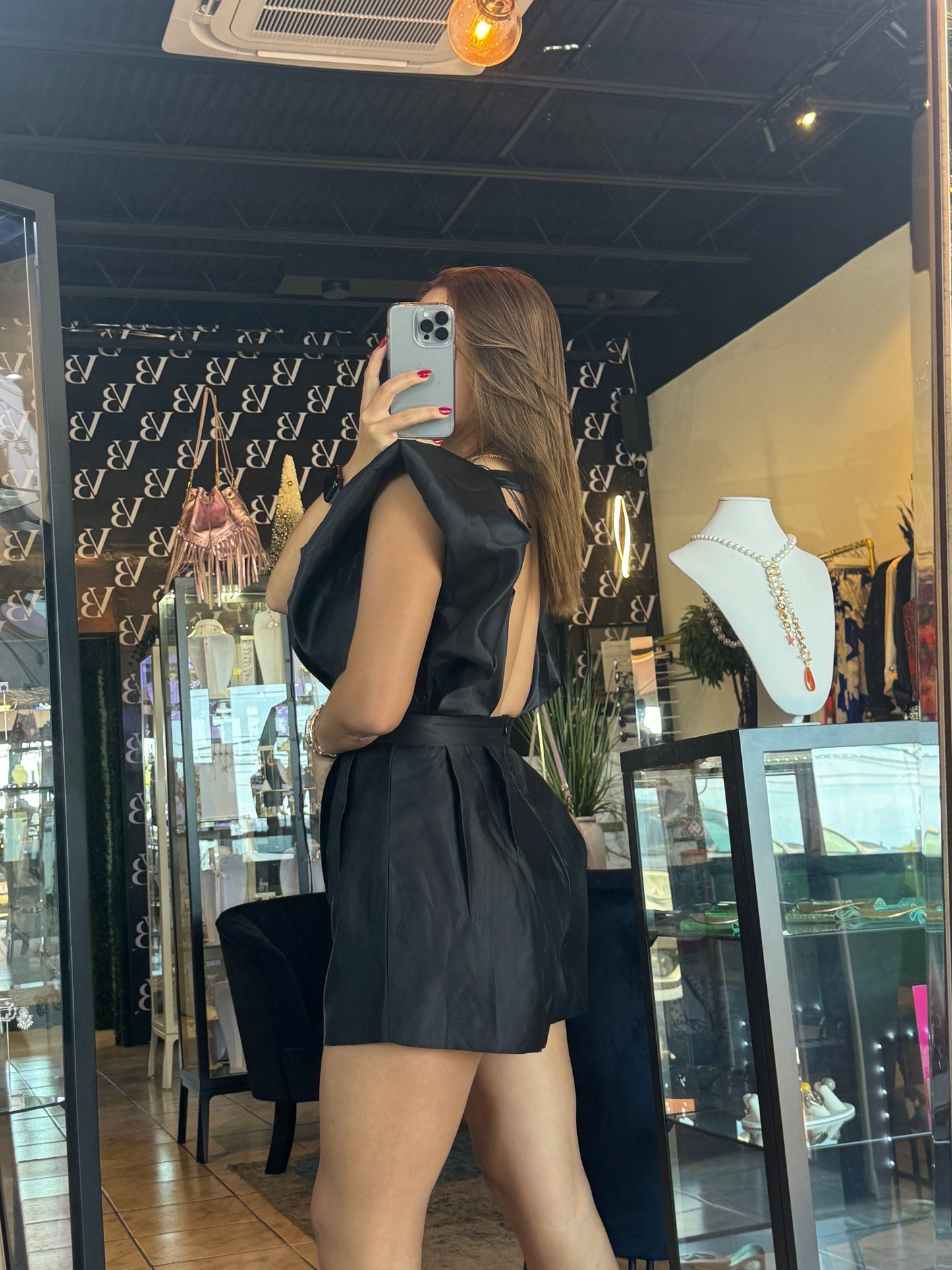 Agata Black Romper