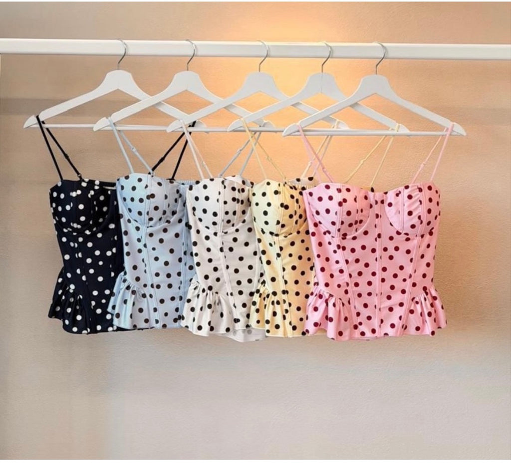 Lea Polka Top-Pink/Wine
