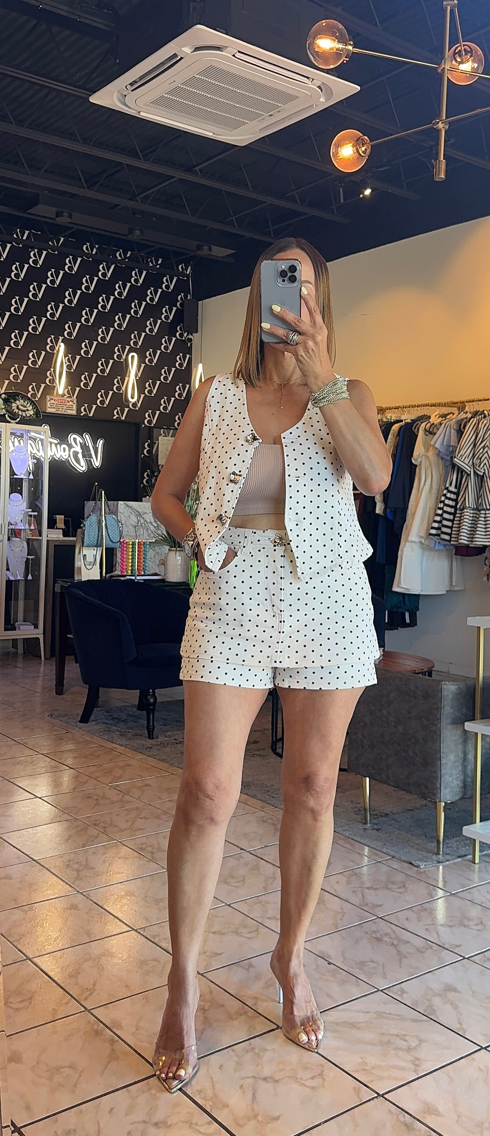 Kamilo Polkadots Denim Set