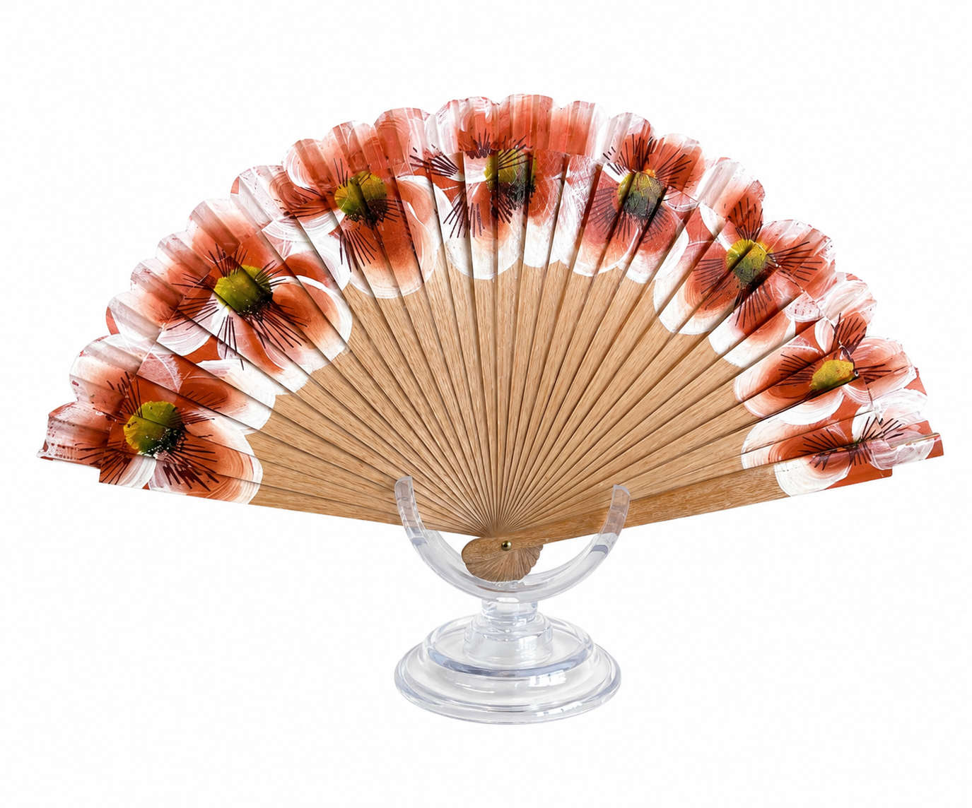 Brown Flower Hand Fan