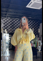 Karisa Satin Top- Yellow