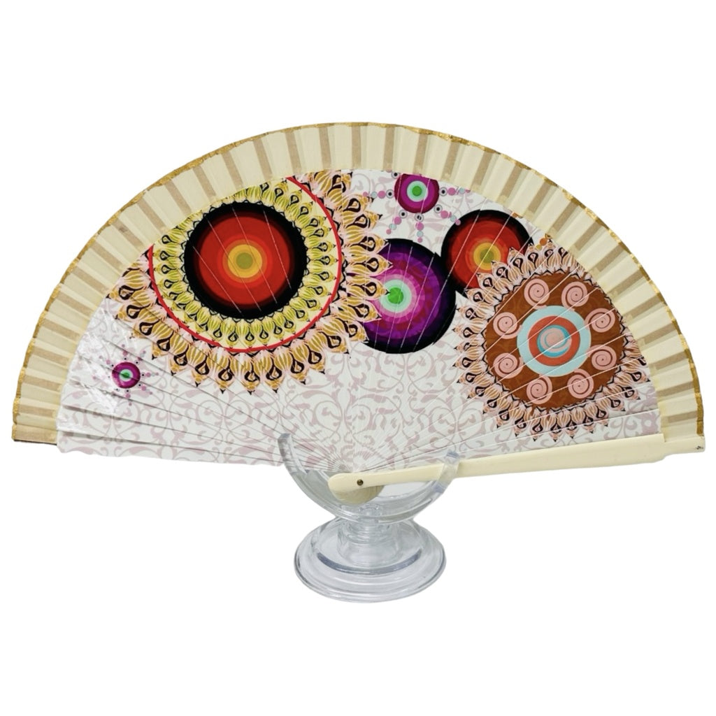 Mándala Hand Fan-Beige
