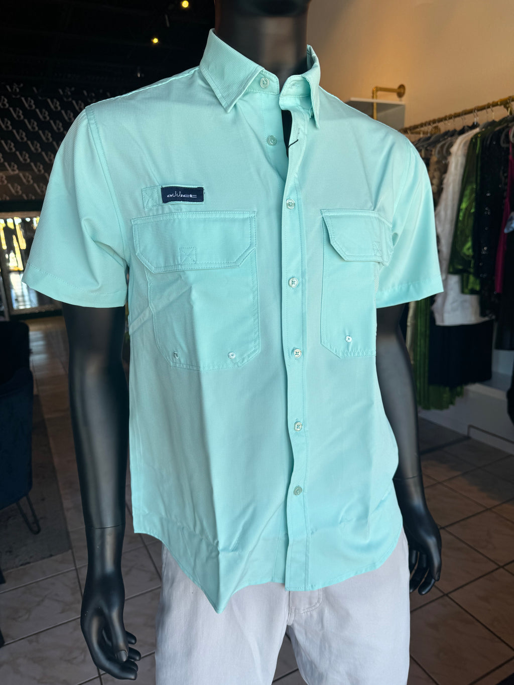 Aqua Button Shirt