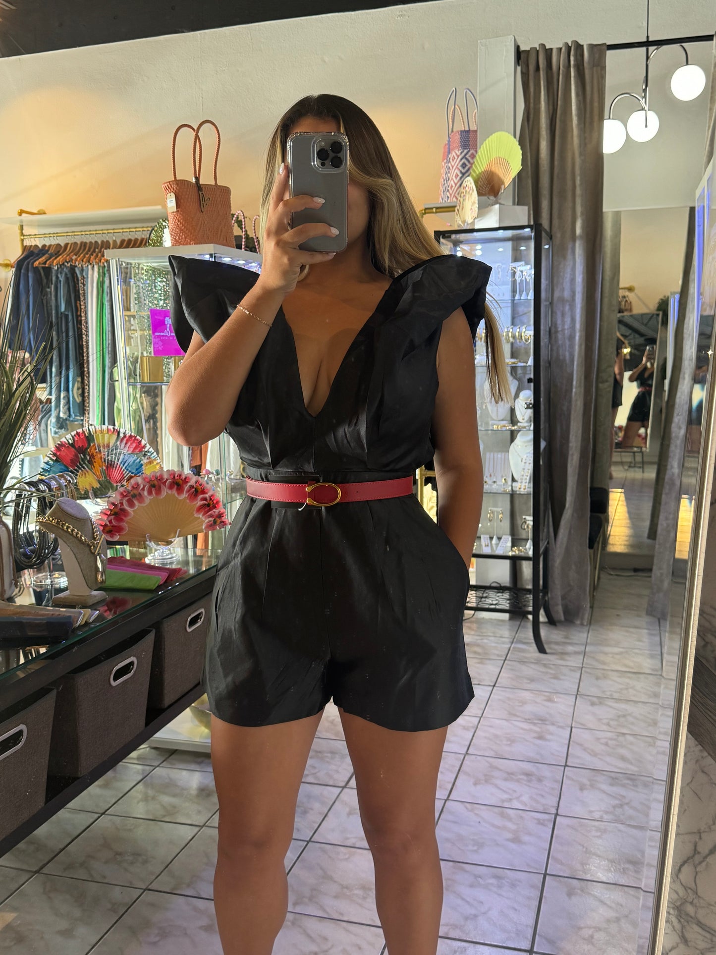 Agata Black Romper