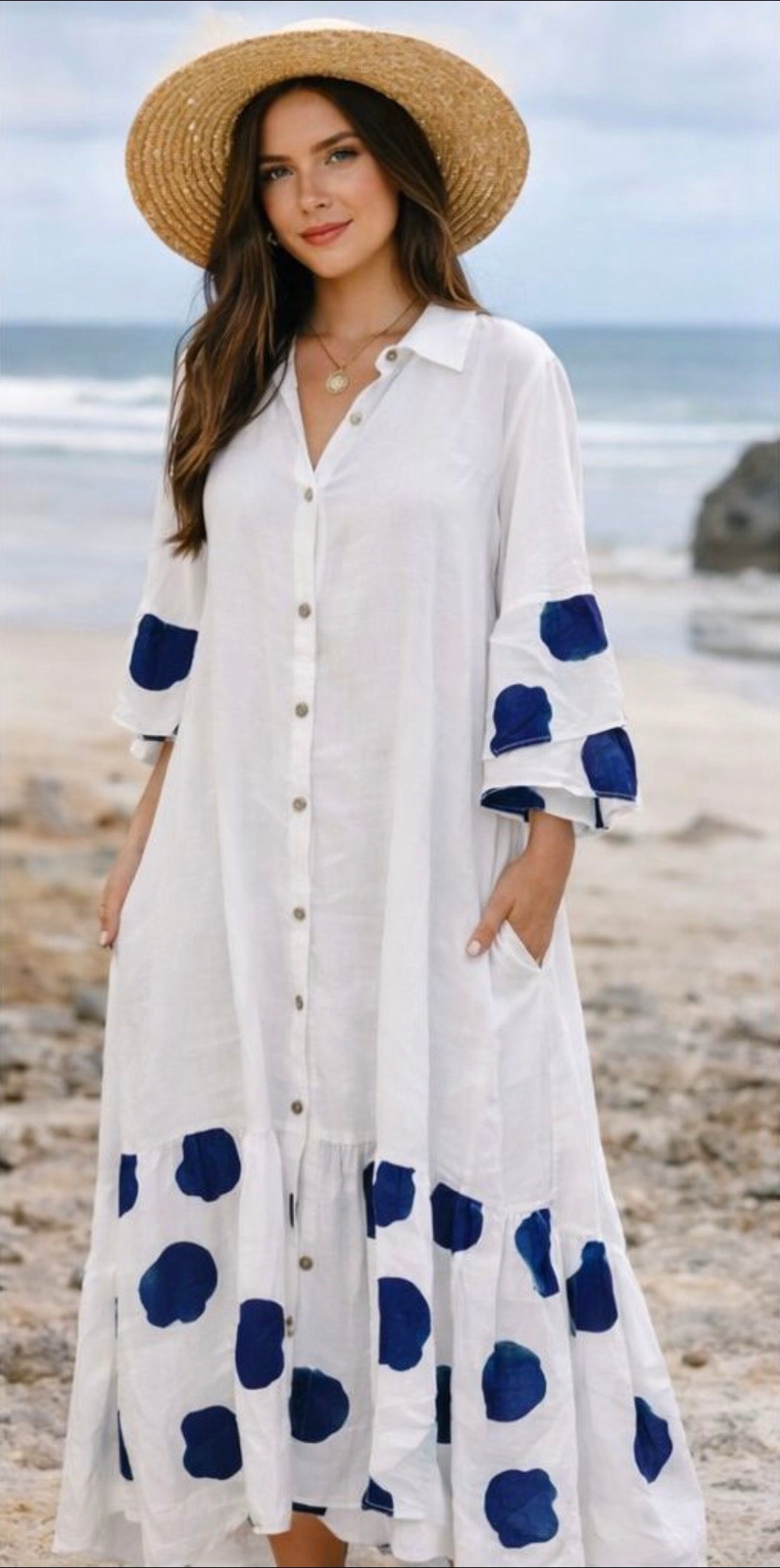 Mila Linen Dress - White