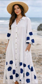 Mila Linen Dress - White