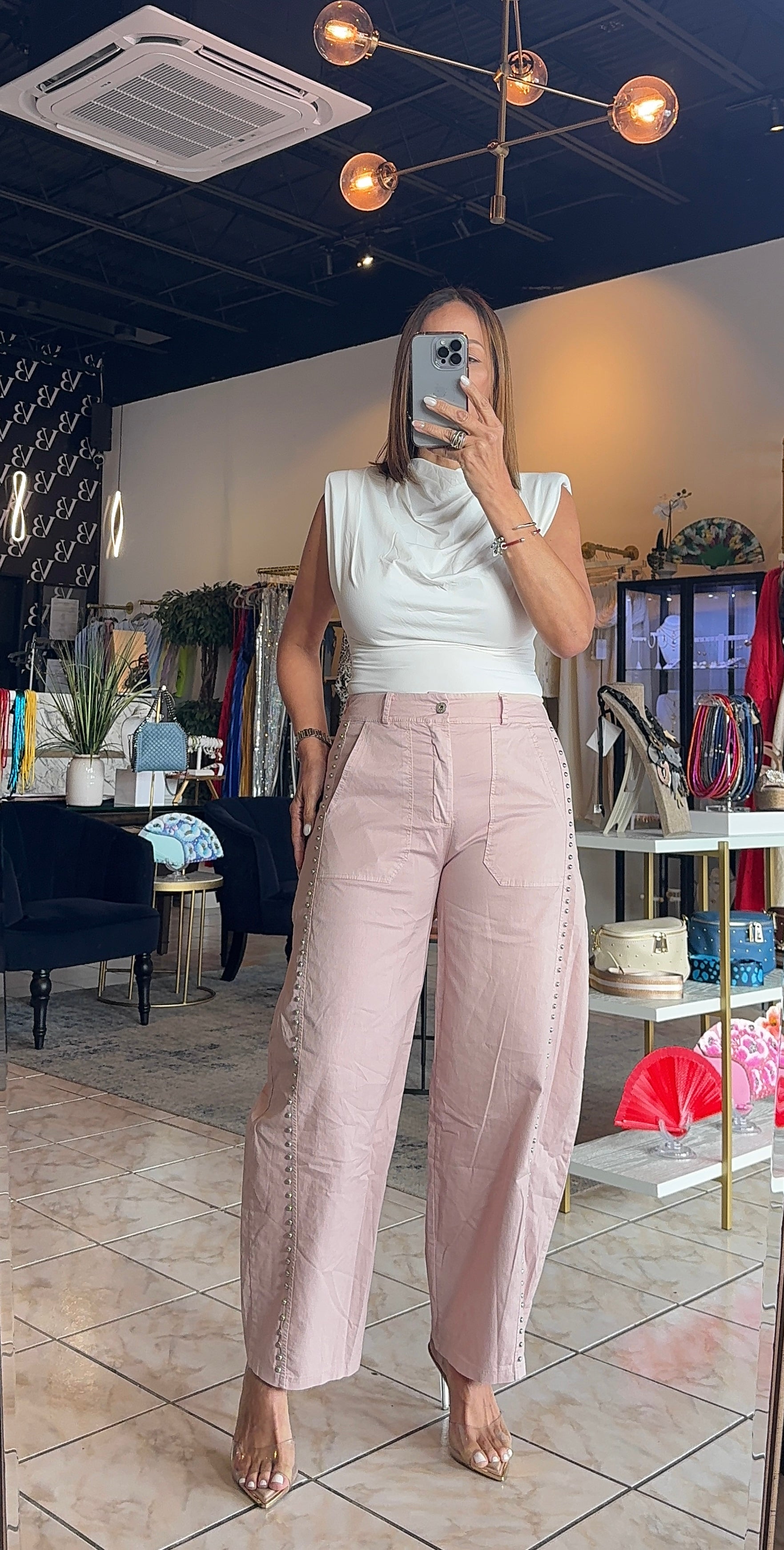 Barrel Beaded Bottom-Pink