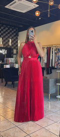 Amaya Satin Dress - Red