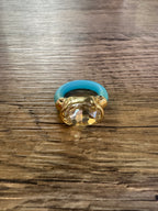 Muriel Ring - Light Blue/Beige