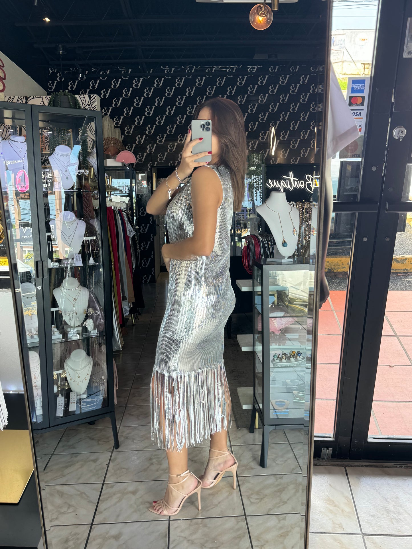 Sequin Gatsby Dress - Silver