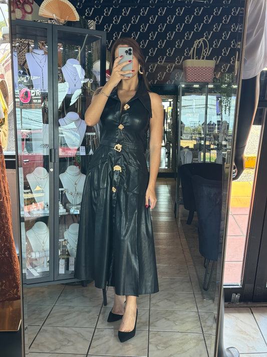 Anne Leather Dress