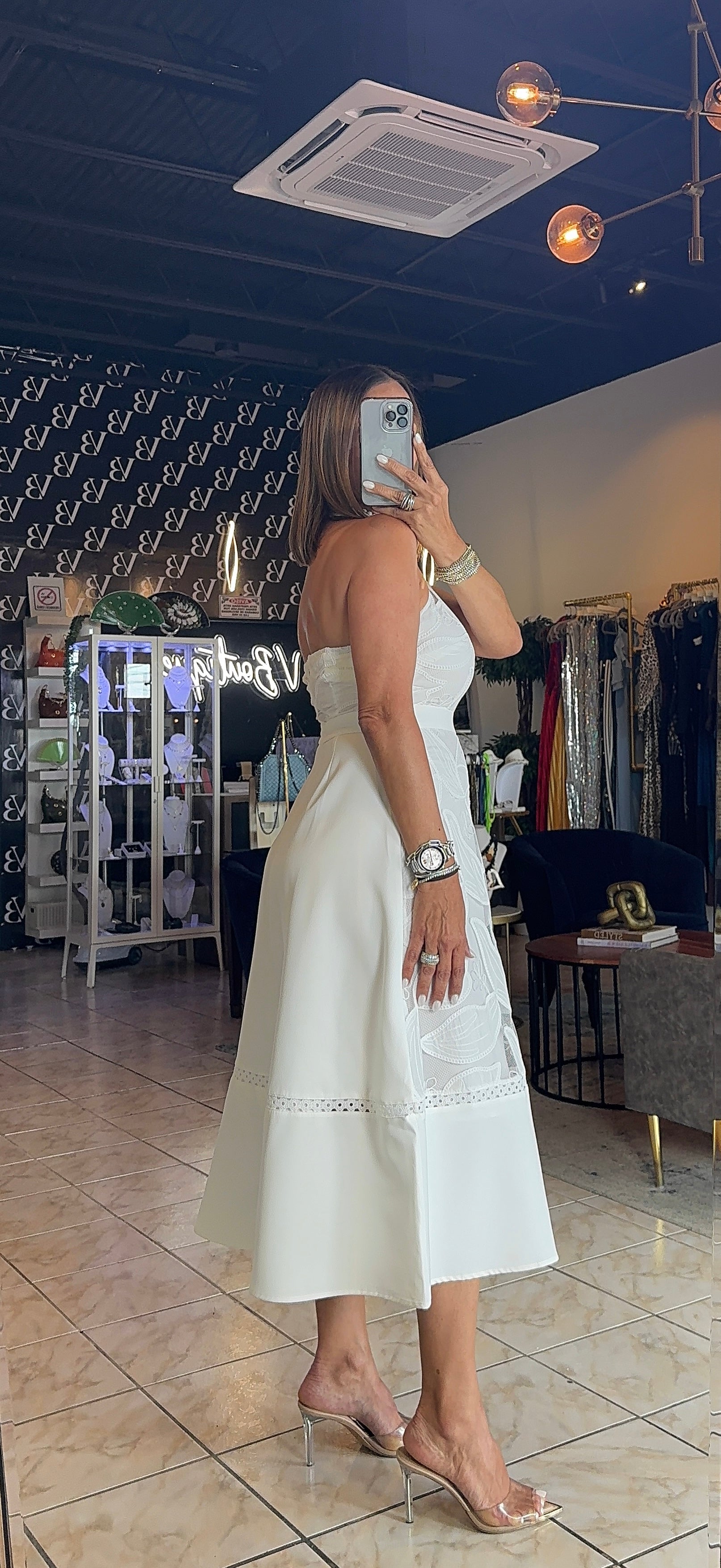 Cloud White Midi Dress