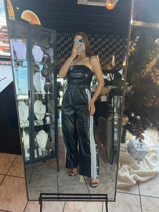 Black Leather Jumpsuit