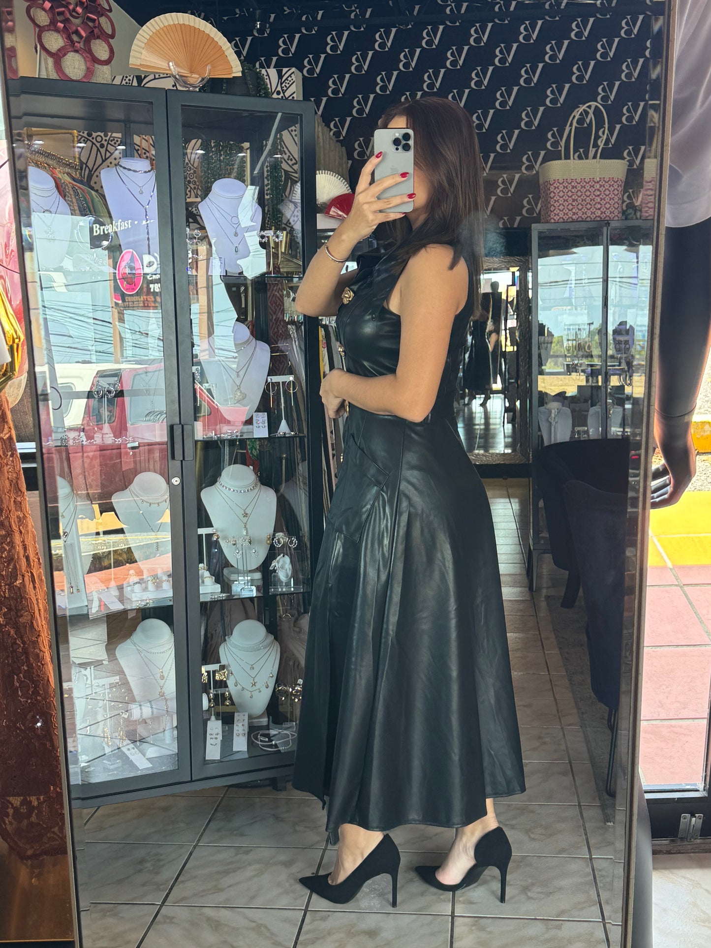 Anne Leather Dress