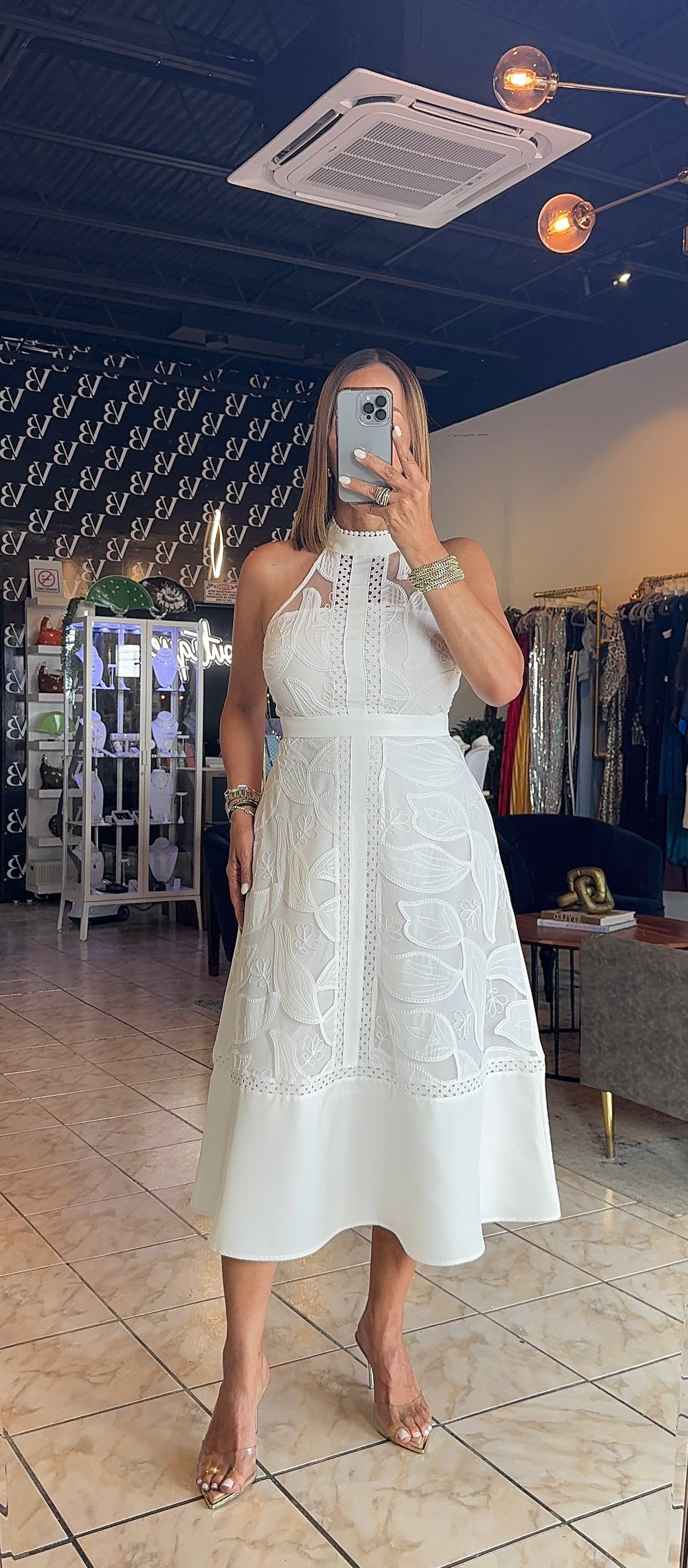 Cloud White Midi Dress